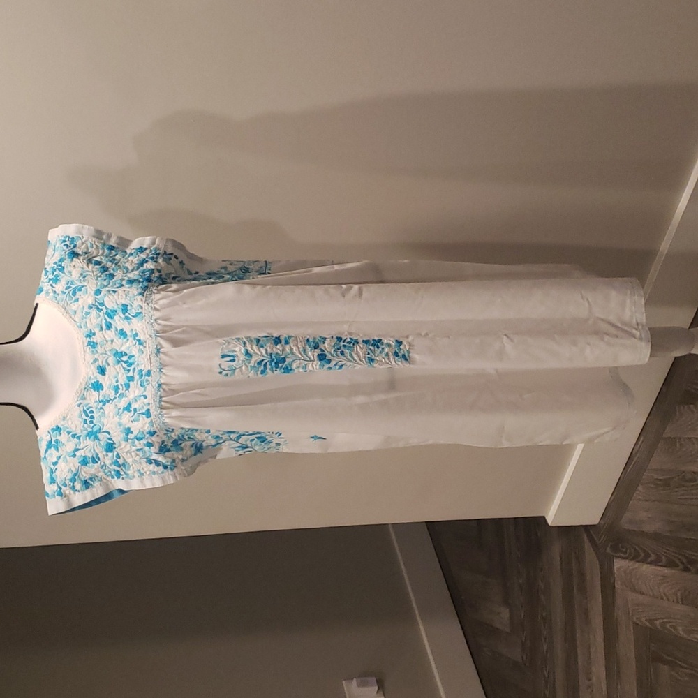 Mi Golondrina Blue and White Casual Sundress